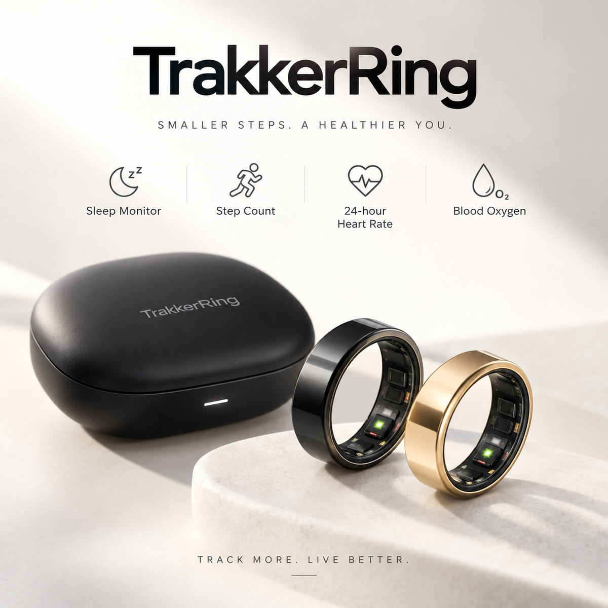 TrakkerRing One — Smart Ring for Fitness & Sleep Tracking